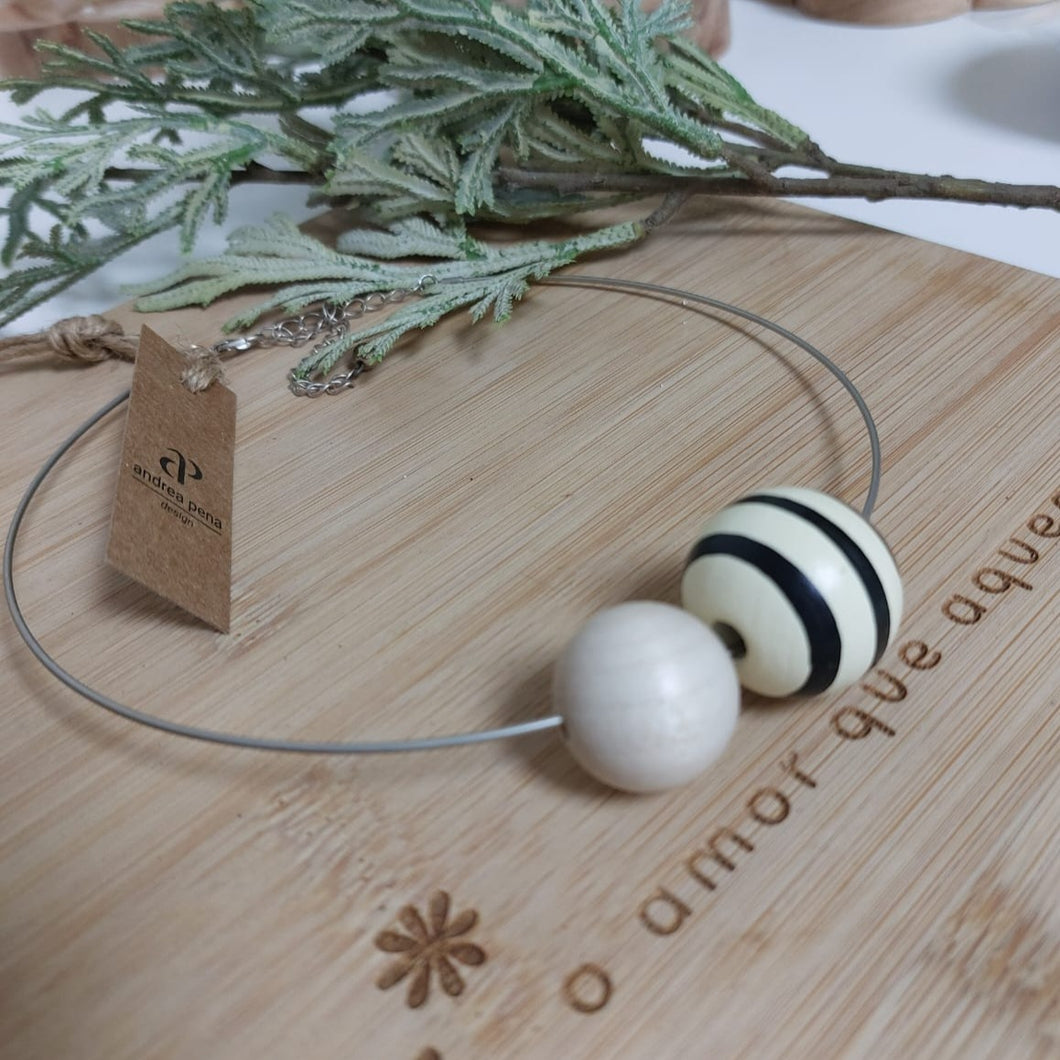 Necklace Wooden Sphere Color