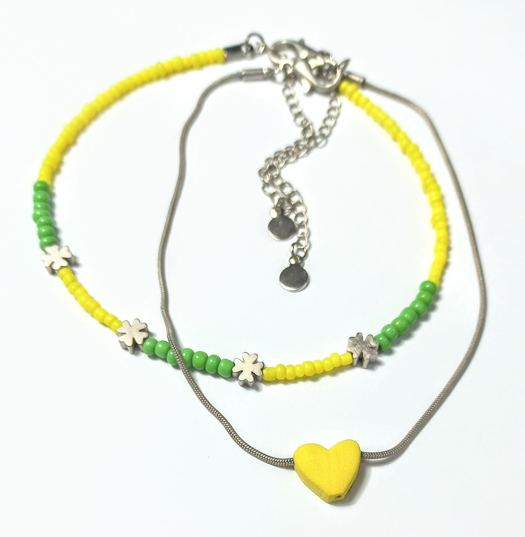Anklet Set Yellow and Green