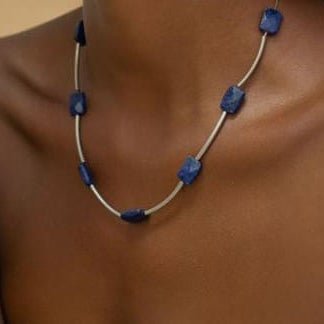 Necklace Natural Stone Blue