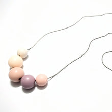 Load image into Gallery viewer, Necklace Esferas Long Light Pink White and Lavender

