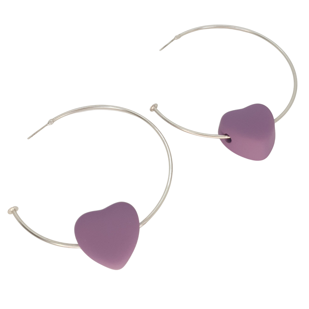 Earrings Purple Heart