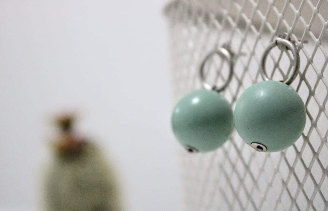 Earrings Green Balls